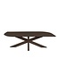 Deens ovale eiken eettafel met matrixpoot en Deense rand – 280 x 110 cm, 4 cm dik