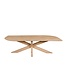 Deens ovale eiken eettafel met matrixpoot en Deense rand – 260 x 100 cm, 3 cm dik