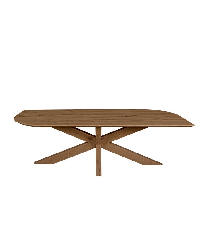 Deens ovale eiken eettafel met matrixpoot en Deense rand – 200 x 100 cm, 4 cm dik