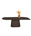 Deens ovale eiken eettafel met conische kolompoot en Deense rand – 280 x 110 cm, 3 cm dik
