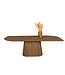 Deens ovale eiken eettafel met conische kolompoot en Deense rand – 200 x 100 cm, 4 cm dik