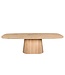Bootvormige eiken eettafel met conische kolompoot en Deense rand – 240 x 110 cm, 4 cm dik