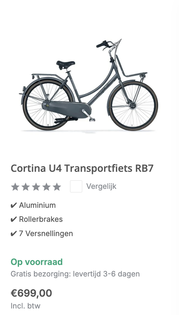 cortina u4 transportfiets