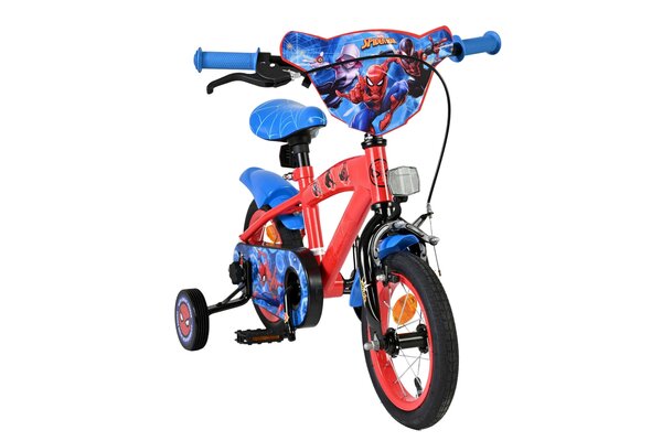 Volare Volare Kinderfiets 12 inch - Spiderman - handrem + terugtraprem Volare Volare Kinderfiets 12 inch - Spiderman - handrem + terugtraprem