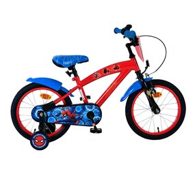 Volare Volare Kinderfiets 16 inch - Spiderman - handrem + terugtraprem Volare Volare Kinderfiets 16 inch - Spiderman - handrem + terugtraprem