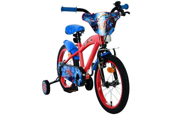 Volare Volare Kinderfiets 16 inch - Spiderman - handrem + terugtraprem Volare Volare Kinderfiets 16 inch - Spiderman - handrem + terugtraprem