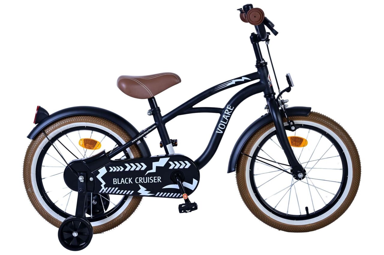 Volare Volare Kinderfiets 16 inch - Black Cruiser - handrem + terugtraprem Volare Volare Kinderfiets 16 inch - Black Cruiser - handrem + terugtraprem