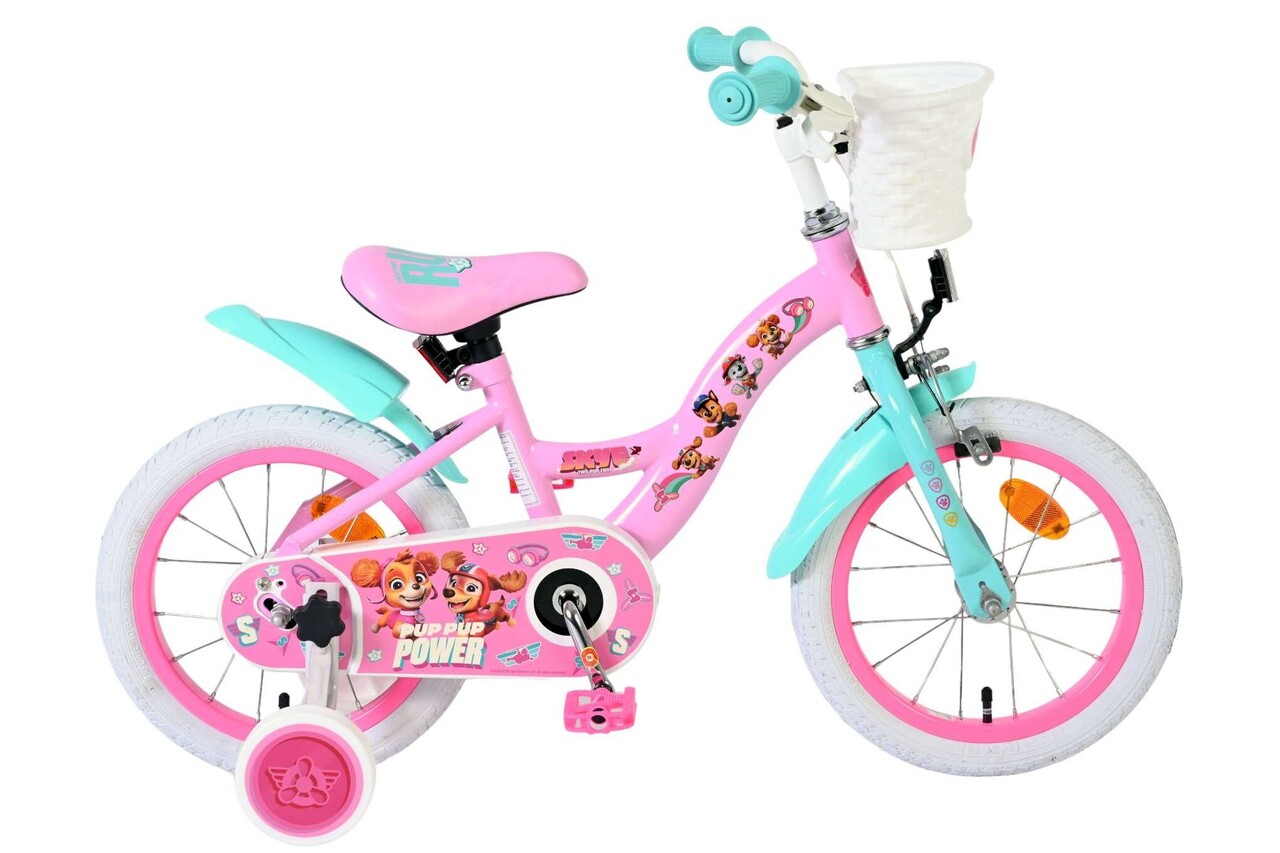 Volare Volare Kinderfiets 14 inch - Paw Patrol - handrem + terugtraprem Volare Volare Kinderfiets 14 inch - Paw Patrol - handrem + terugtraprem