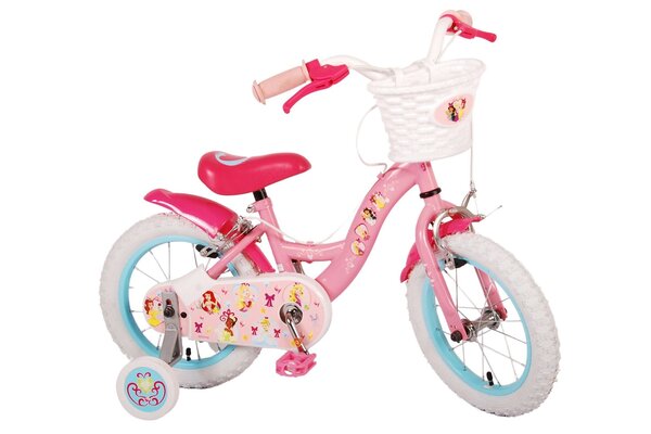 Volare Volare Kinderfiets 14 inch - Disney Princess - handrem + terugtraprem Volare Volare Kinderfiets 14 inch - Disney Princess - handrem + terugtraprem