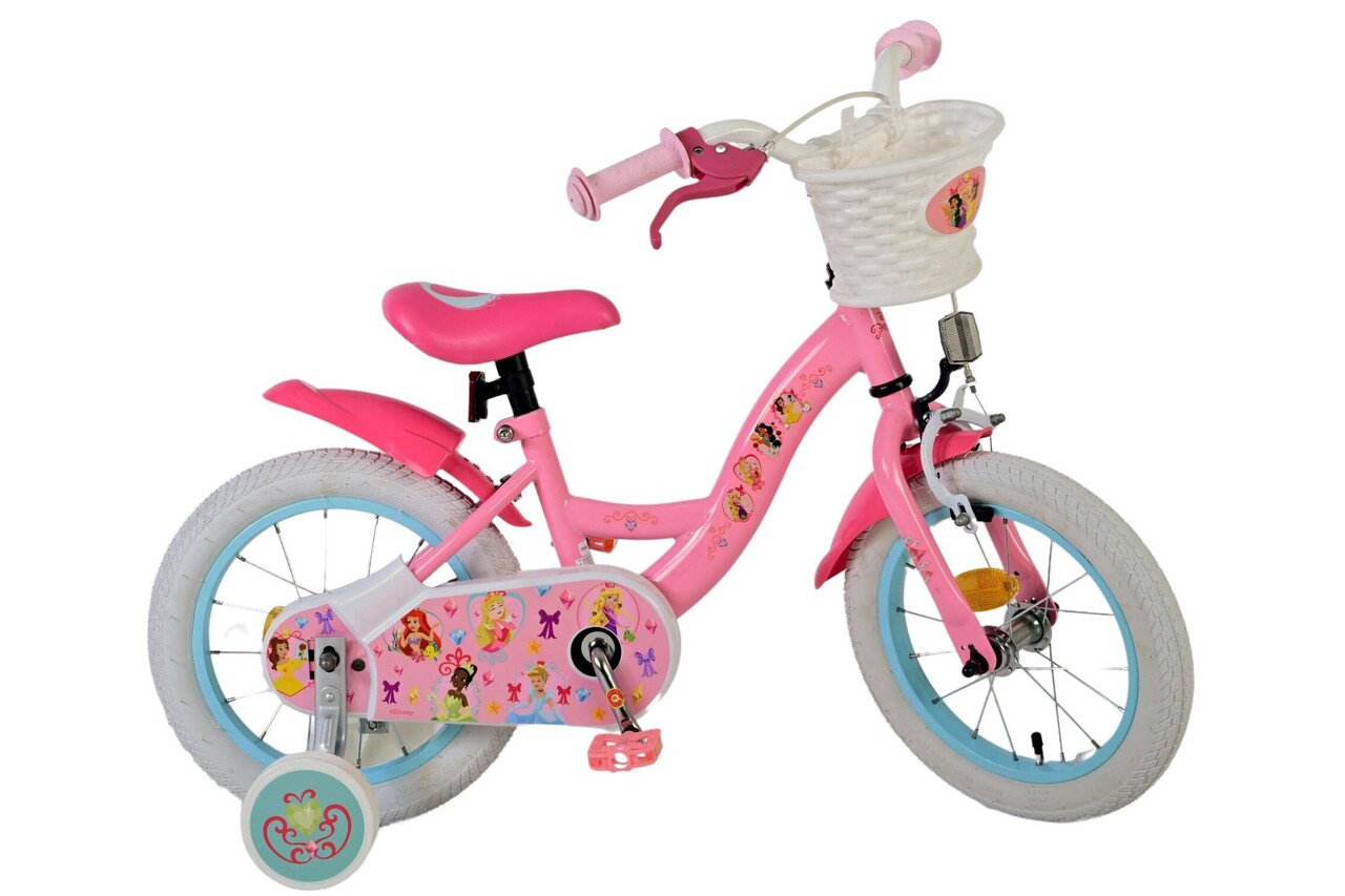 Volare Volare Kinderfiets 14 inch - Disney Princess - handrem + terugtraprem Volare Volare Kinderfiets 14 inch - Disney Princess - handrem + terugtraprem