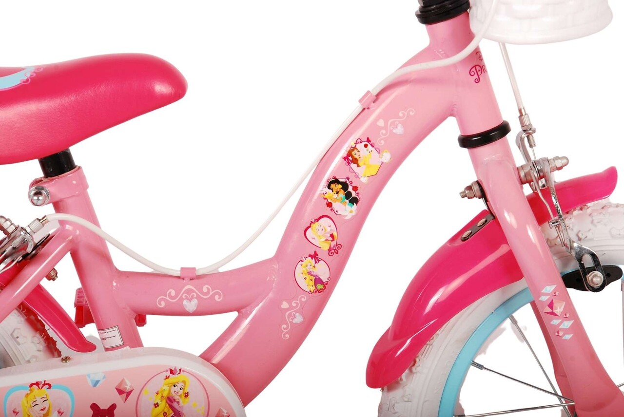 Volare Volare Kinderfiets 14 inch - Disney Princess - handrem + terugtraprem Volare Volare Kinderfiets 14 inch - Disney Princess - handrem + terugtraprem