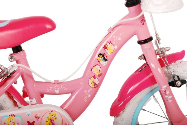 Volare Volare Kinderfiets 14 inch - Disney Princess - handrem + terugtraprem Volare Volare Kinderfiets 14 inch - Disney Princess - handrem + terugtraprem