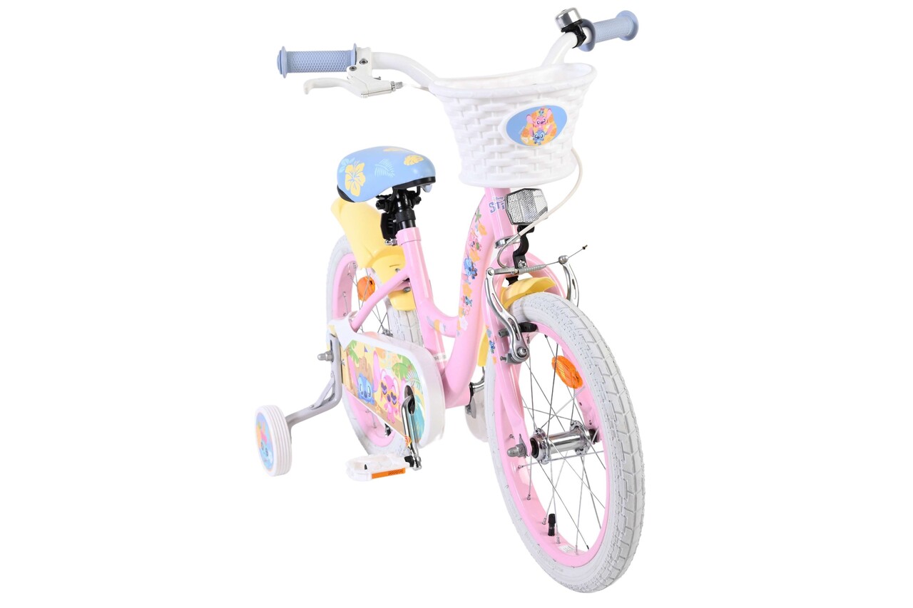 Volare Volare Kinderfiets 16 inch - Stitch - handrem + terugtraprem Volare Volare Kinderfiets 16 inch - Stitch - handrem + terugtraprem