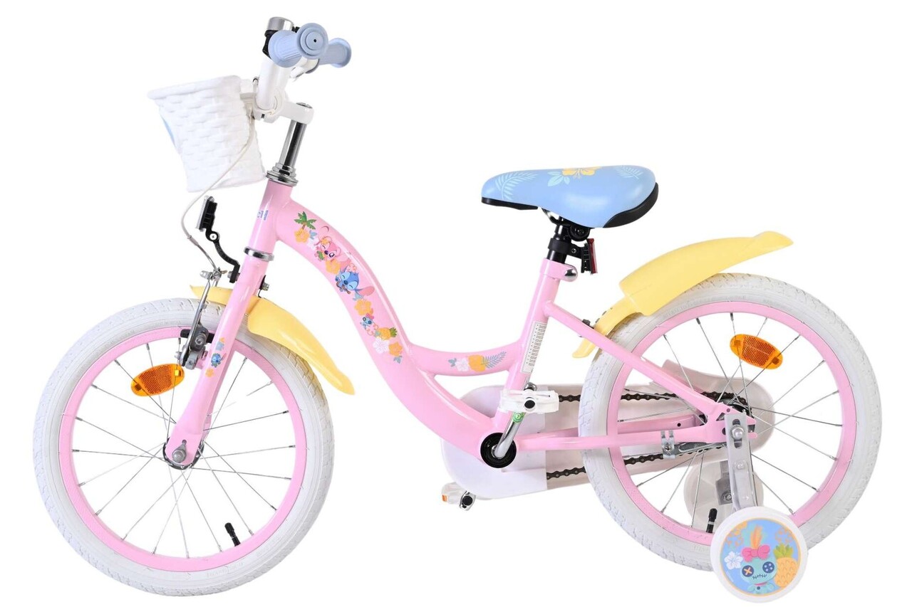 Volare Volare Kinderfiets 16 inch - Stitch - handrem + terugtraprem Volare Volare Kinderfiets 16 inch - Stitch - handrem + terugtraprem