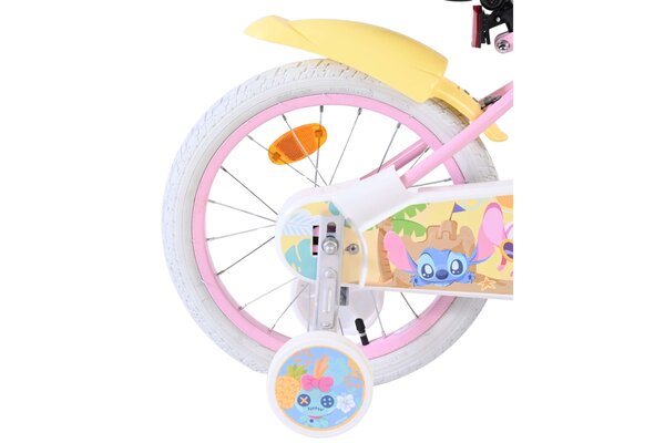 Volare Volare Kinderfiets 16 inch - Stitch - handrem + terugtraprem Volare Volare Kinderfiets 16 inch - Stitch - handrem + terugtraprem
