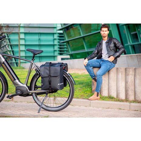 New Looxs New Looxs Dubbele Fietstas Odense Black 39L