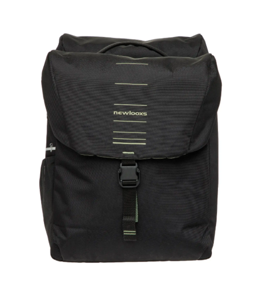 New Looxs New Looxs Dubbele Fietstas MIK Vigo Black Green 40L New Looxs New Looxs Dubbele Fietstas MIK Vigo Black Green 40L