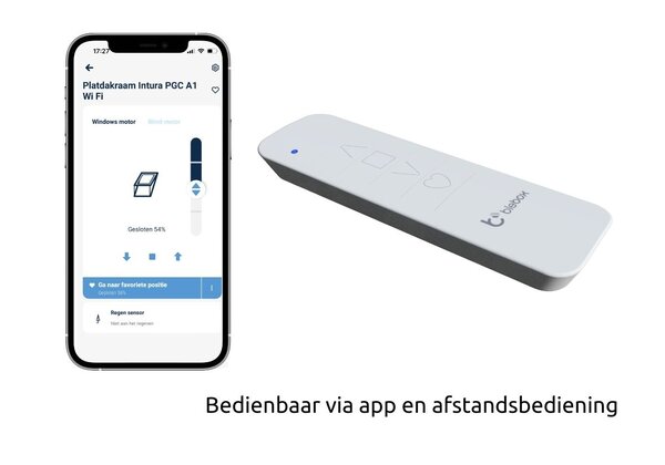 Intura Platdakraam Intura PGC A9 100x100cm - elektrisch te openen met zonwerend glas Intura Platdakraam Intura PGC A9 100x100cm - elektrisch te openen met zonwerend glas