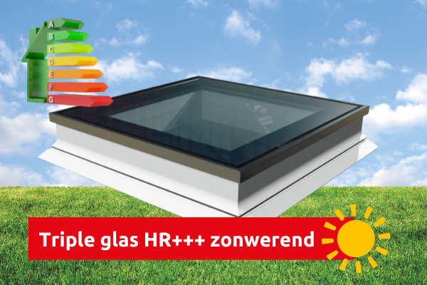 Intura Platdakraam Intura PGX B9 120x220cm - vaste vlakke lichtkoepel met zonwerend☀️ triple glas HR+++