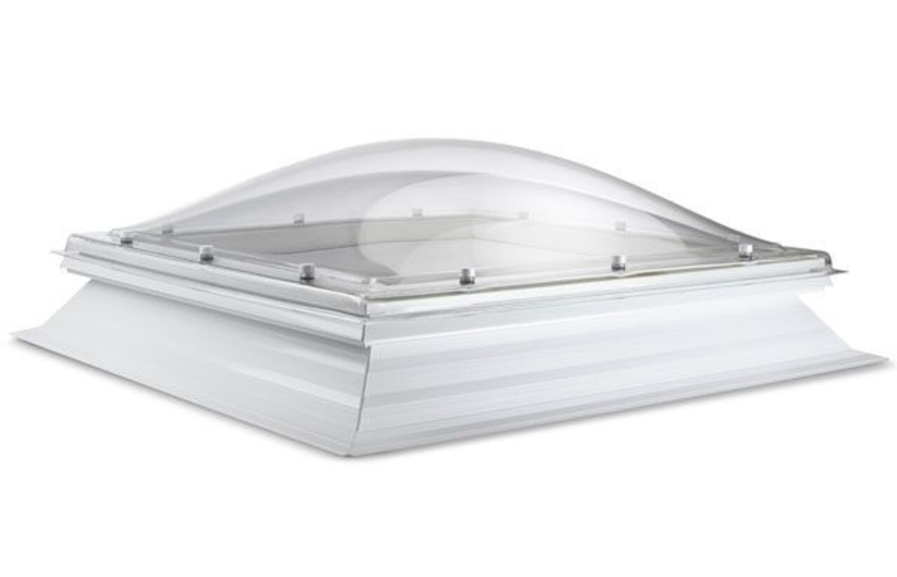 Intura Lichtkoepel glashelder driewandig acrylaat met PVC opstand SUPERDEAL