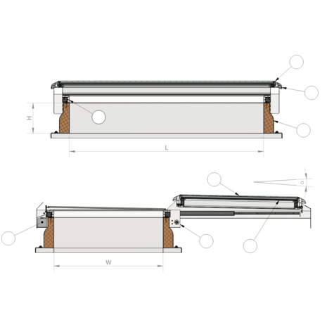 Intura FL Premium Vital sliding RWA - A1 120x120cm  voor rook en warmteafvoer