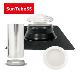 Intura Suntube55 - Lichttunnelset voor plat dak met koepel Intura Suntube55 - Lichttunnelset voor plat dak met koepel