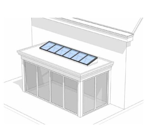 Intura Vlakke lichtstraat aluminium - 5 gelijke glasvlakken