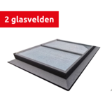 Intura Vlakke lichtstraat aluminium - 2 gelijke glasvlakken Intura Vlakke lichtstraat aluminium - 2 gelijke glasvlakken