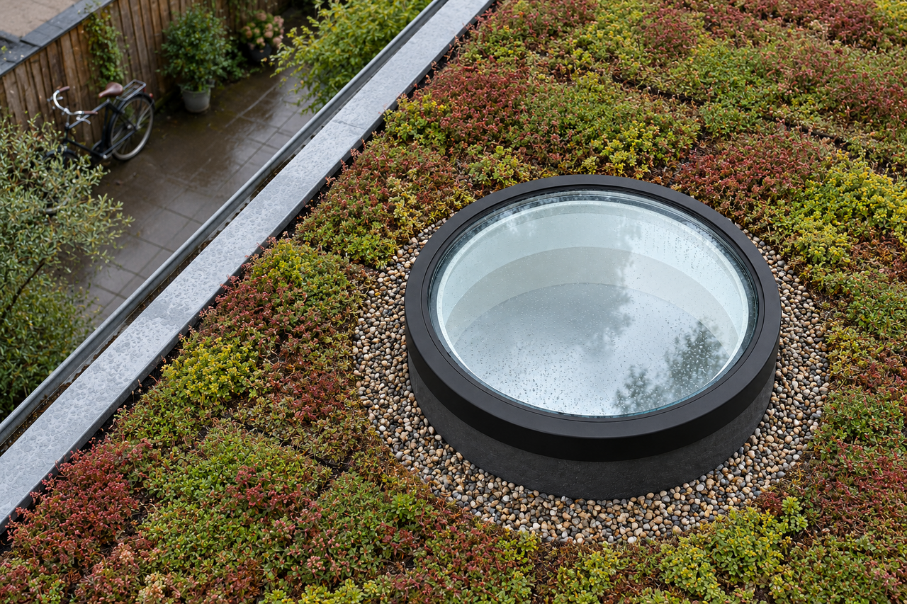 Intura Intura FLX B1 Premium Flatlight rond voor daksparing Ø100cm | triple glas