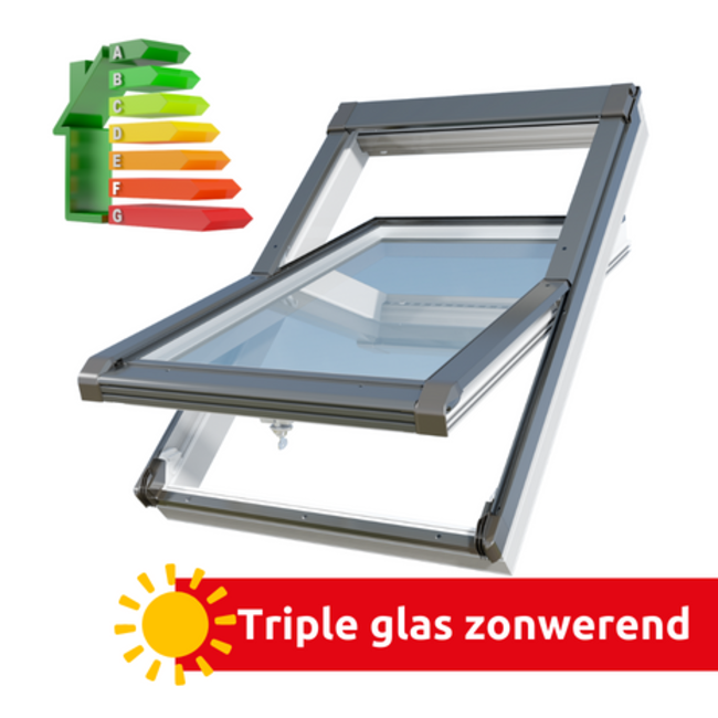 Intura Kunststof tuimel dakraam IGOV N21,  triple glas zonwerend, ventilatie, onderhoudsarm, Uw = 0,86 W/m2K