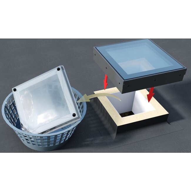 Intura Lichtkoepel renovatiemodule Intura DGP A1 100x130cm - upgrade oude lichtkoepels