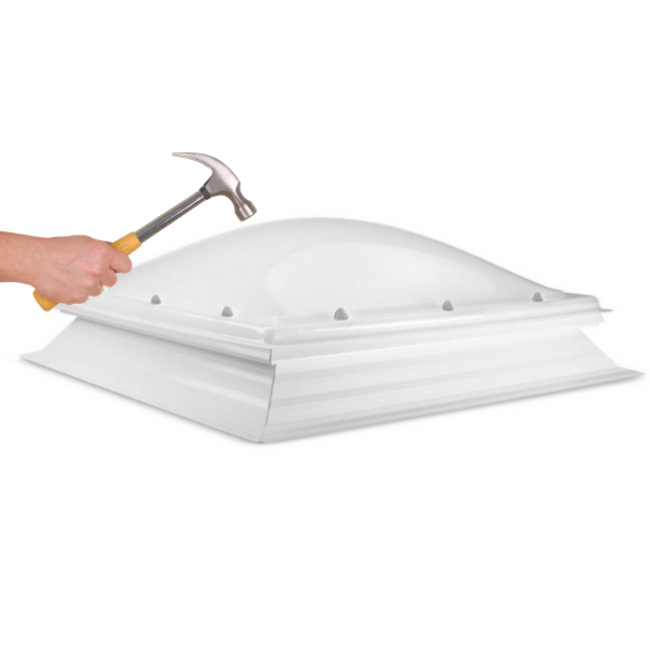 Domelite Lichtkoepel OPAAL slagvast dubbelwandig polycarbonaat met PVC opstand SUPERDEAL