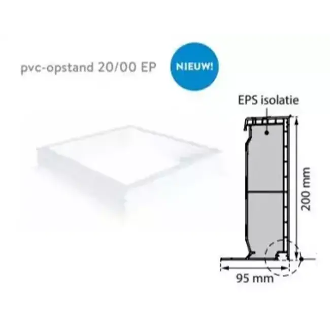 Skylux Skylux iWindow3 - triple glas HR+++ met dakopstand PVC 20/00 EP vaste uitvoering