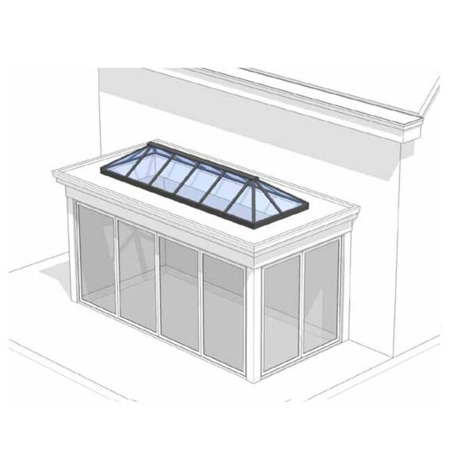 Intura Aluminium lichtstraat zadeldak met wolfseinden