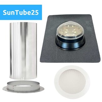 Intura SunTube25 - Lichttunnelset voor plat dak met kristalglas koepel