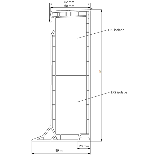 Skylux Skylux Vitria 60x60 vaste uitvoering met rechte pvc opstand 20/00