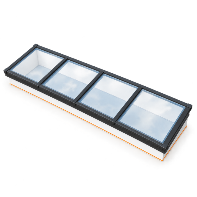 Intura Lichtstraat Lessenaar - 100x400 - 4 glasvlakken dubbel glas zonwerend