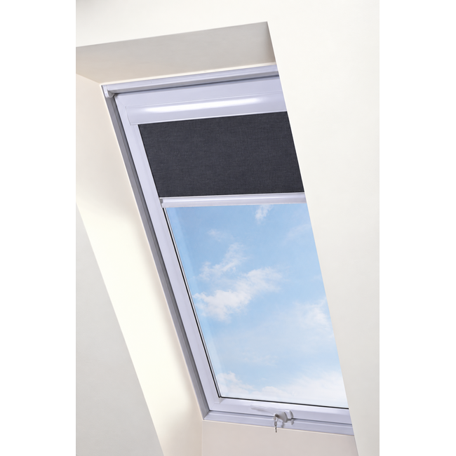 Intura Multistop rolgordijn wit aluminium frame voor kunststof dakramen