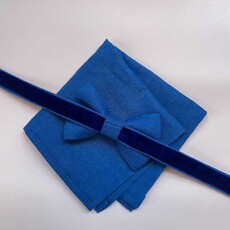 Bow Tie | Sapphire Bold | Linen & Cotton Blend