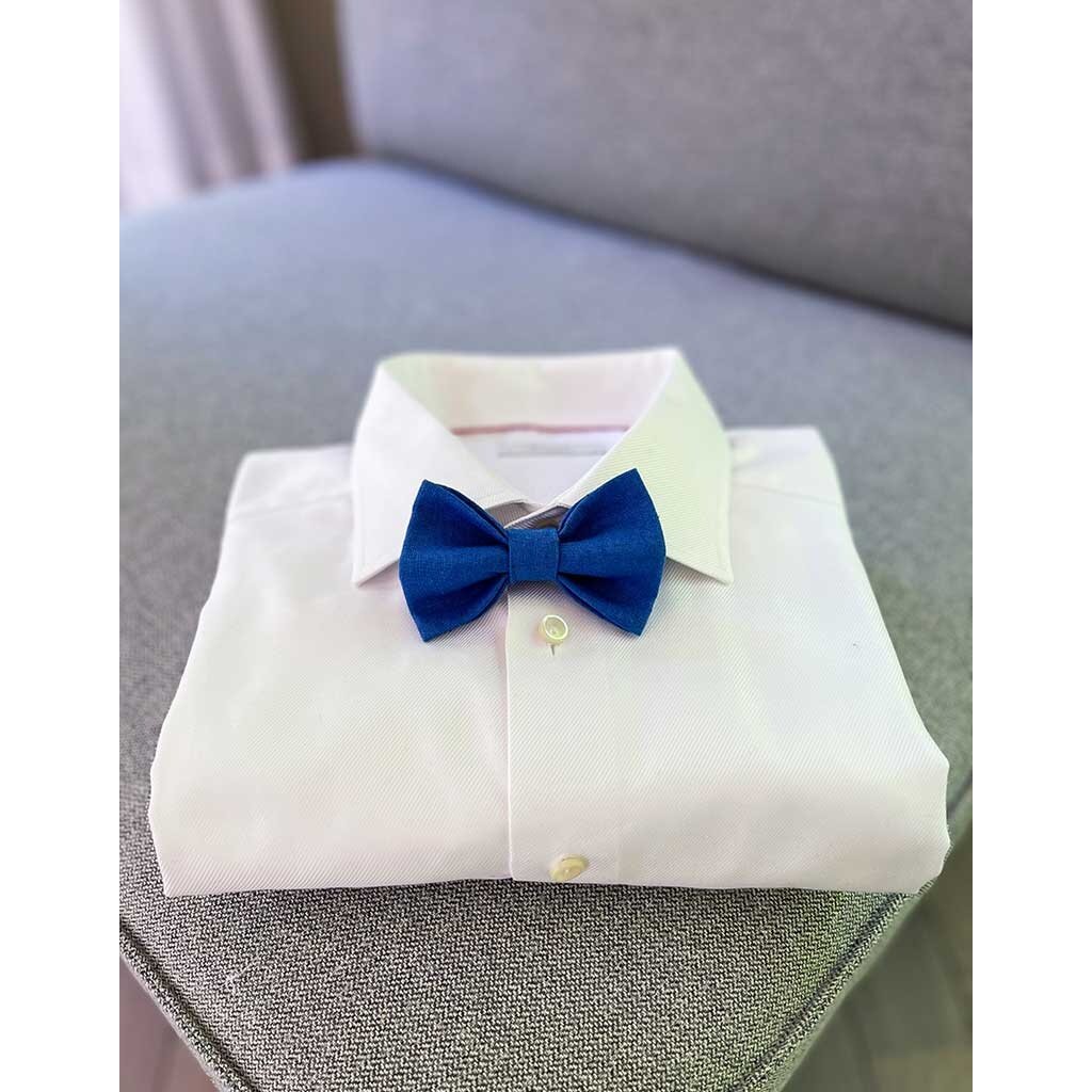 Bow Tie | Sapphire Bold | Linen & Cotton Blend