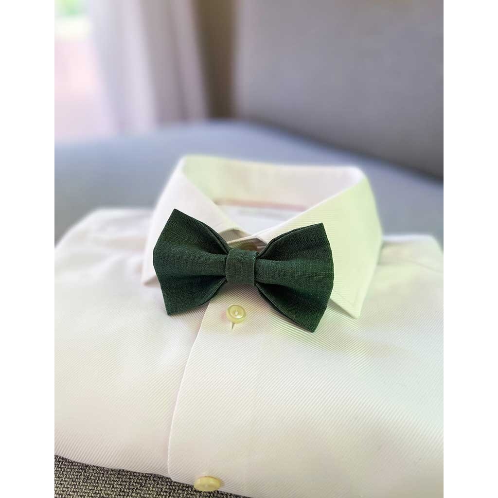 Bow Tie | Evergreen Forest | Linen & Cotton Blend