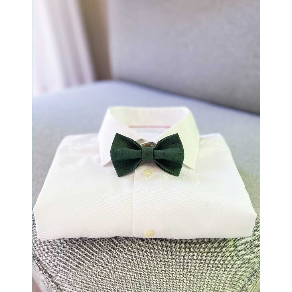 Bow Tie | Evergreen Forest | Linen & Cotton Blend