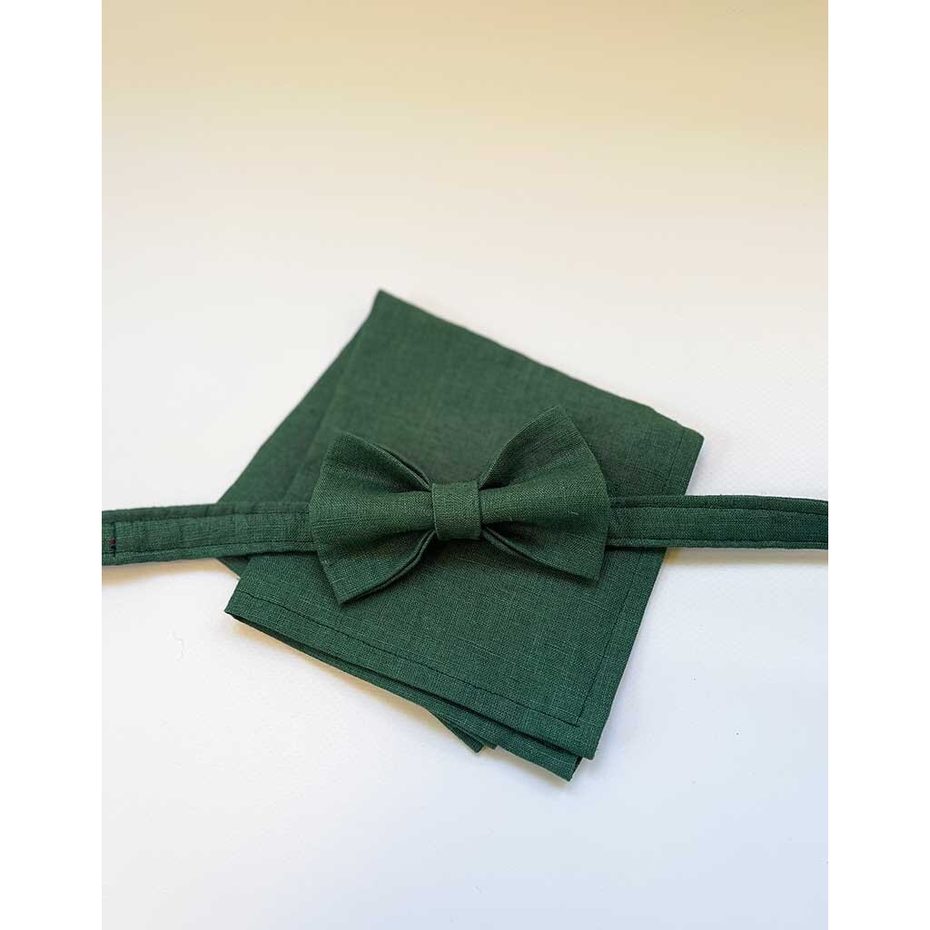 Bow Tie | Evergreen Forest | Linen & Cotton Blend