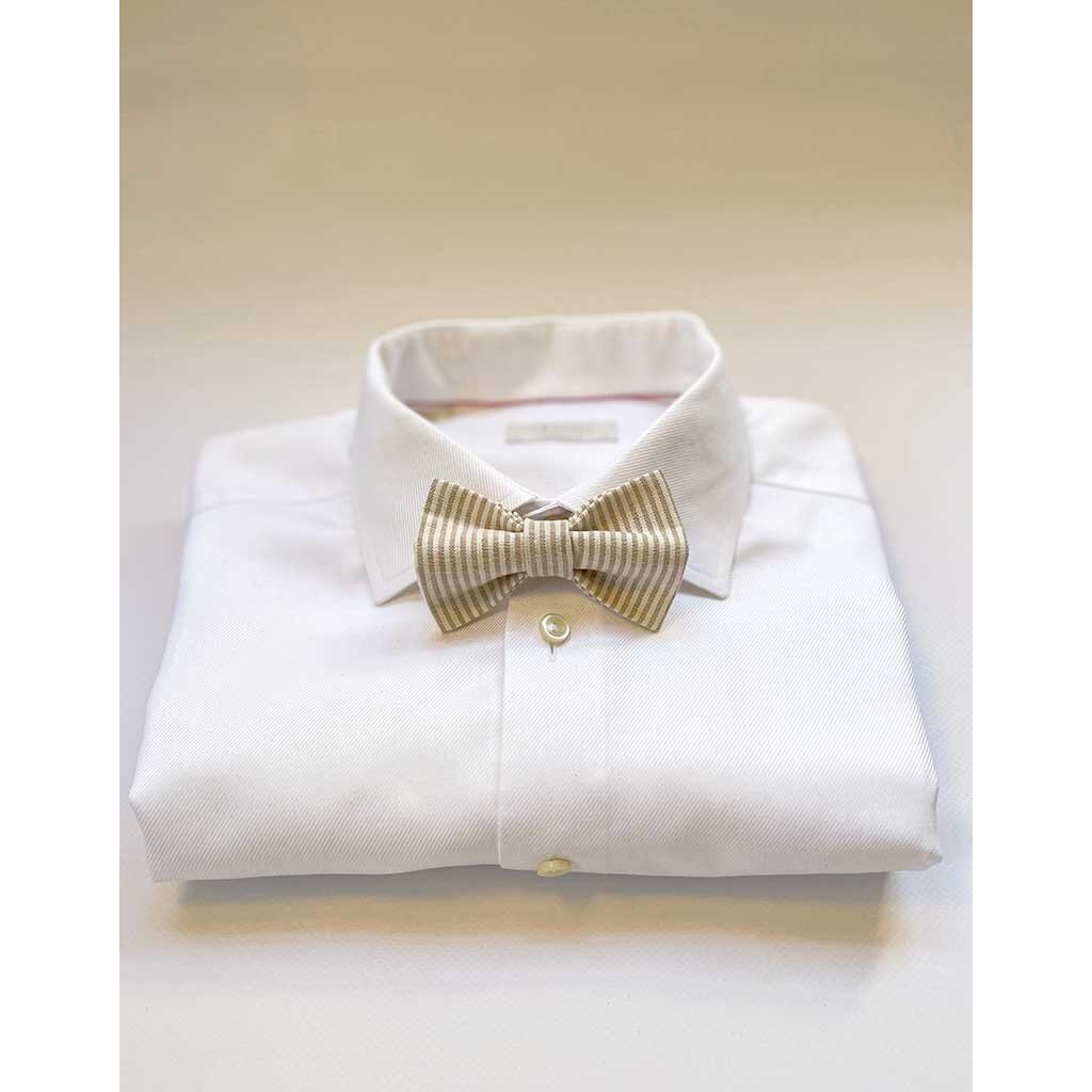 Bow Tie | Sand Stripe | Linen & Cotton Blend