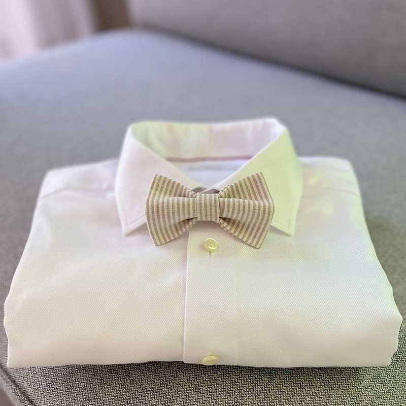 Bow Tie | Sand Stripe | Linen & Cotton Blend