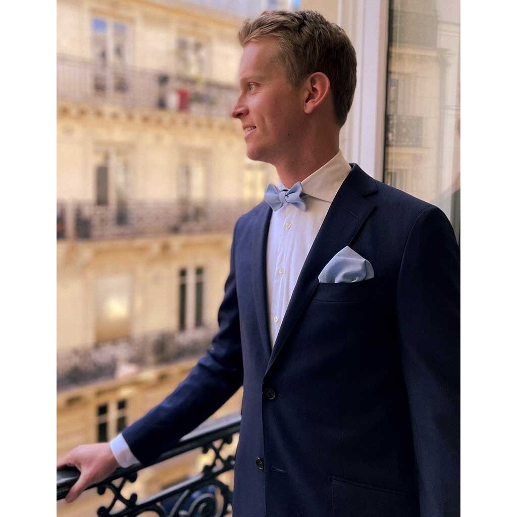 Bow Tie | Azure Breeze | Viscose-Linen Blend