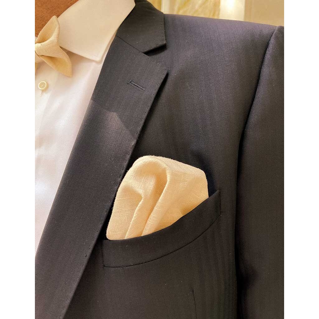 Pocket Square | Soft Oat | Rami Linen Cotton Blend