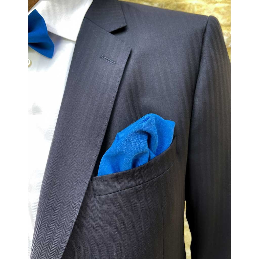Pocket Square | Sapphire Bold | Linen & Cotton Blend