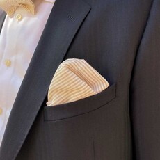 Pochette da taschino | Sand Stripe | Misto lino e cotone