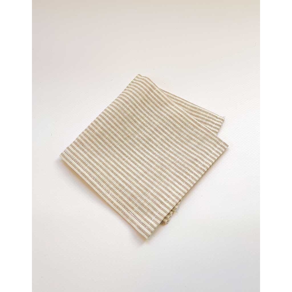 Pocket Square | Sand Stripe | Linen & Cotton Blend